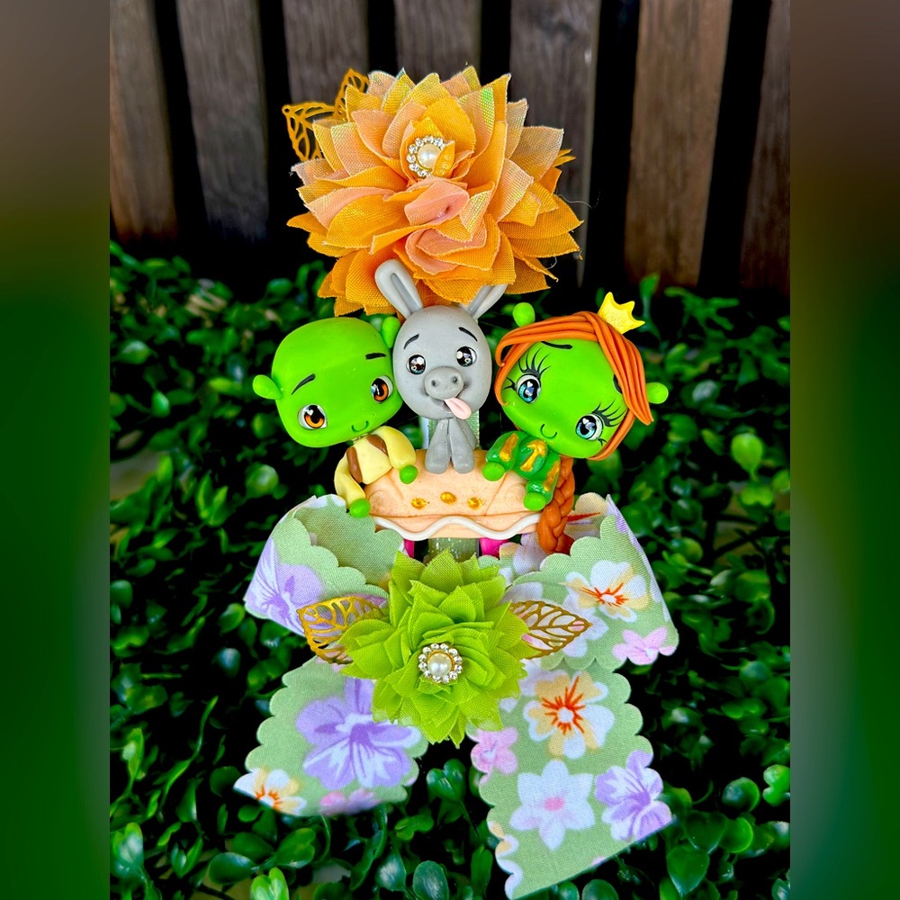 Colorful Kids Toy Set with Green and Orange Characters